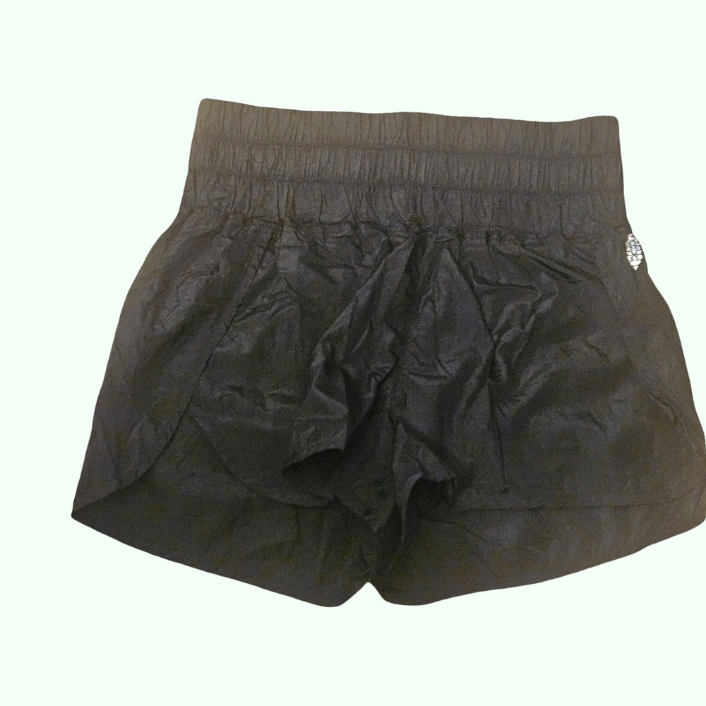 Free People Movement The Way Home Shorts Black High Rise Smocked Waist Running M